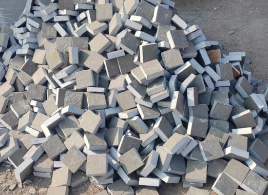 DOVE GREY LIMESTONE COBBLES 100X100